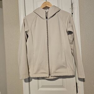 Cream Zip-Up Soft Shell Hoodie